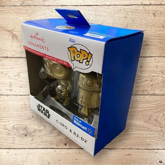 2022 Hallmark Ornaments/Funko Pop! Star Wars C-3PO and R2-D2 Limited Chase Gold - Picture 6 of 7